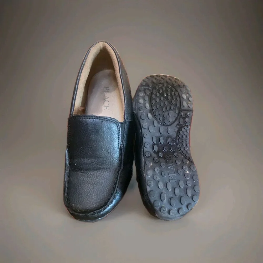 The Children's Place Black Size 1 Boys Loafers Shoes Leather Slip-on